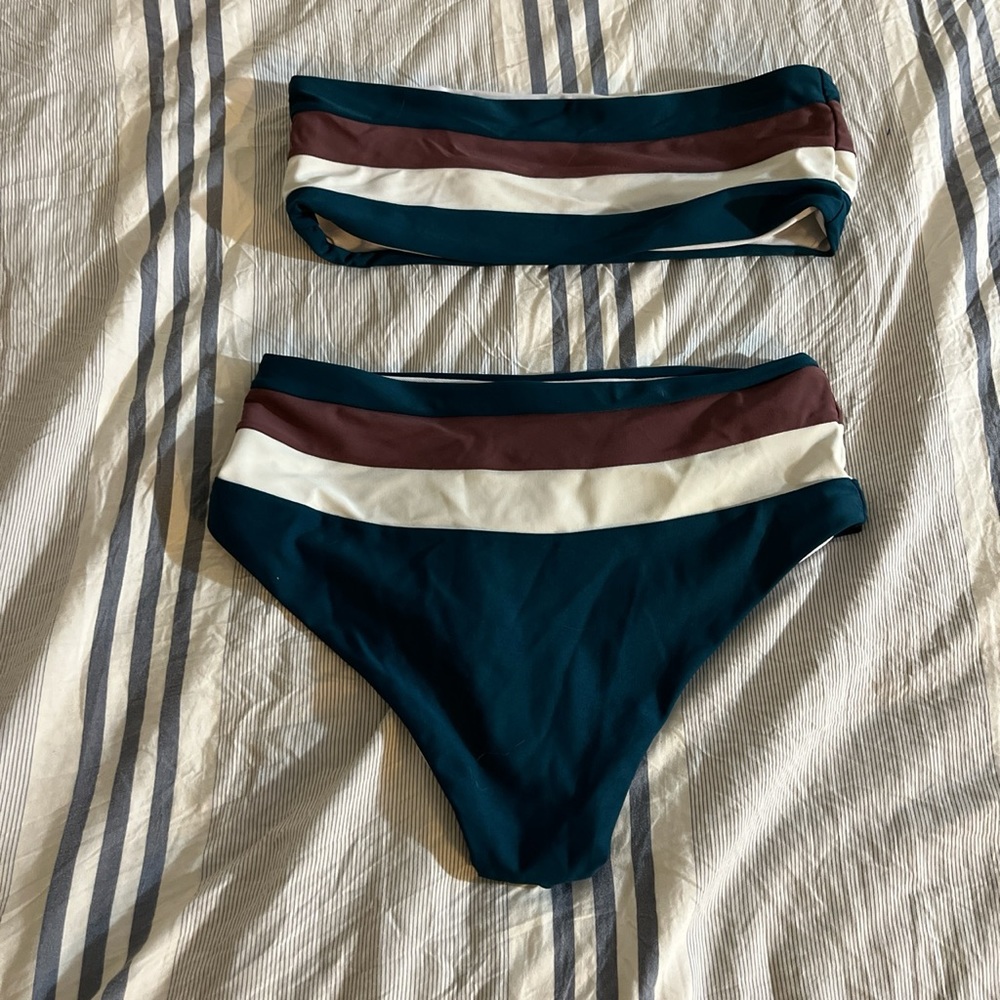 Zaful striped bandu bikini